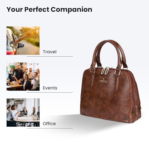 THE CLOWNFISH Martina Handbag for Women Office Bag Ladies Shoulder Bag Tote For Women College Girls (Brown)