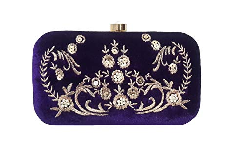 DUCHESS Women's Box Clutch with Pearl Handle-Bridal Ethnic Traditional Casual Purse/Clutch/Handbag (4 x 7 x 2 inch)
