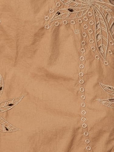 Max Women Embroidered Midi Skirt (Brown_S)