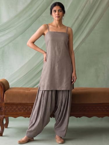 Varanga Women Solid Kurta Set with farsi salwar