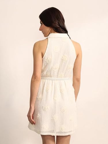 Kazo Ball Blanc Mini Dress with Belt (Cream L)