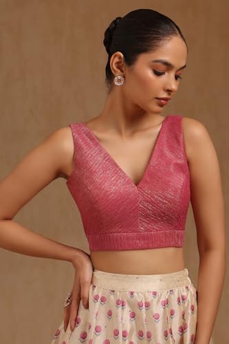 Soch Womens Blush Pink Spandex Solid Padded Blouse
