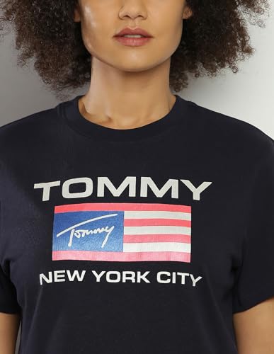 Tommy Hilfiger Womens Blue Color T-Shirt (2S)