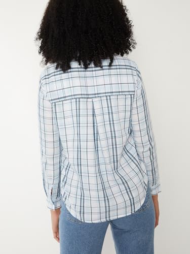 Max Women Checked Regular Fit Shirt(Blue_XXL)