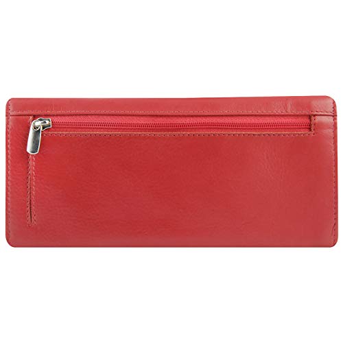 KARA Red Genuine Leather Wallet for Women - Ladies Bifold Purse/Dailywear Wallet for Women