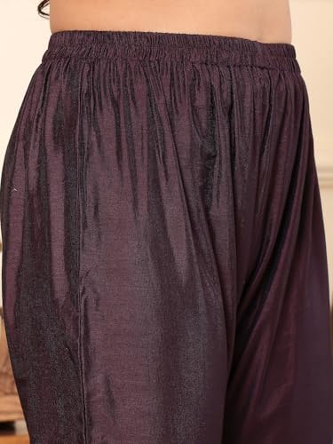 Varanga Women Pure Purple Floral Printed Kurta Set And Dupatta