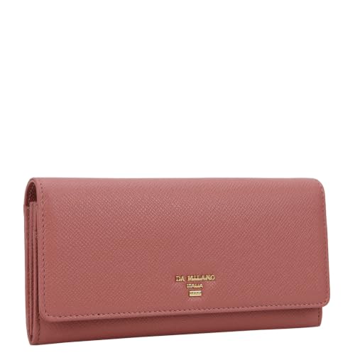 Da Milano Premium Leather Wallet for Women | Multi Compartment Travel Wallet - Rose Pink