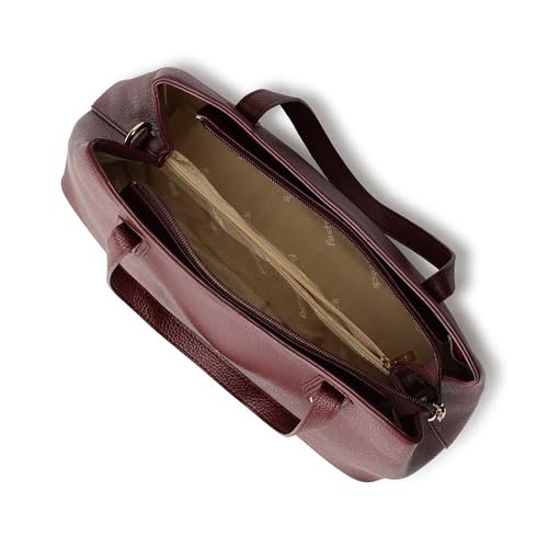 Fastrack Classic Large Satchel for Women| Sophisticated Faux Leather Bag with Gold Accents & Zip Closure | Organised Centre Compartment | Spacious 7.92L Handbag for Work | Large Satchel Bag for Women