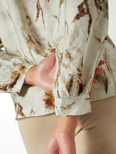 Max Women Printed Blouse (Beige_M)