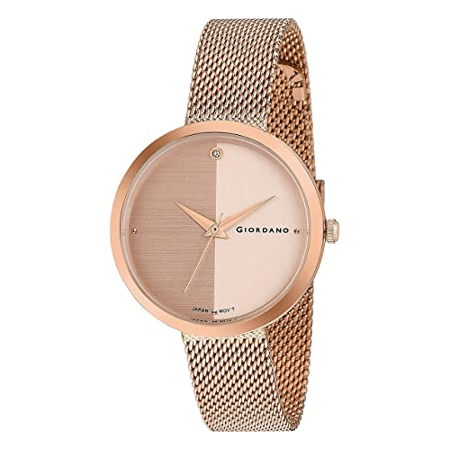Giordano Eleganza Collection Analog Wrist Watch for Women with Color Variant, Stylish Wired Metal Mesh Band| Ladies | Girls - GD-4062