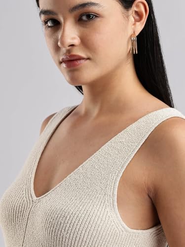 Calvin Klein Jeans Women's Polyester A-Line Ankle Length Casual Dress (47B363G100_Summer Sand