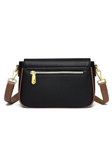 HaveGlam Travel Crossbody Crescent Bags for Women Over Shoulder Purse with Zipper | Leather Sling Bag for Girls | Small Pebble Flap Purse with Wide Adjustable Strap-Black
