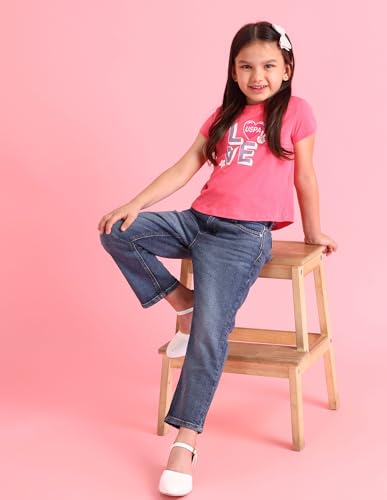 U.S. POLO ASSN. Kids Regular fit Girls Cotton Jeans (UGJENON0020_Blue_2-3Y)