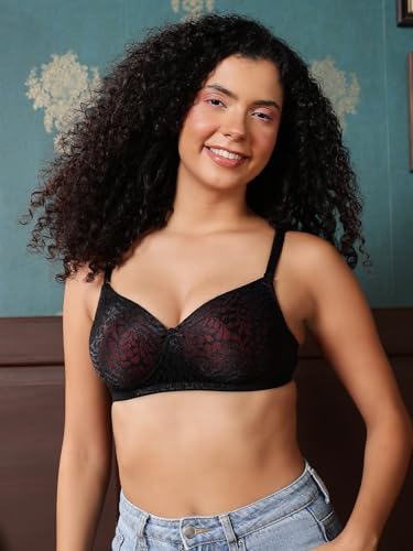 Clovia Women's Lace Padded Non-Wired Full Coverage Multiway Bra (BR2332B13_Black_34B)