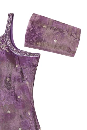 Soch Womens Purple Tissue Embroidered Suit Set with Sequins