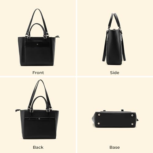Symbol Premium Women's Tote Hand Bag crafted from Imported PU | Stylish | Office Use - 14" Laptop (SP-SS25-CARL-BAG-03_Black_Free Size)