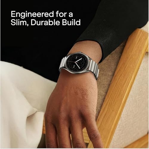 boAt Ultima Aeris 1.43" AMOLED Display, 1000 nits Brightness, Ultra Slim 8mm Metal Build, IP68, Auto HR & SpO2 Monitoring, Sleep & Stress Tracking, Stylish Smartwatch for Men & Women(Cool Grey)