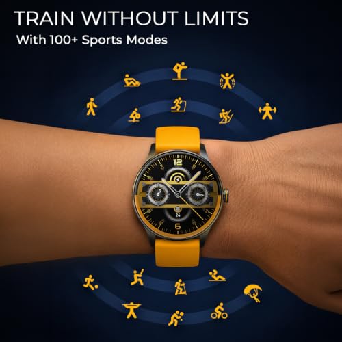Fastrack Smart Jupiter R3 Pro with 1.43" AMOLED Round Display, BT Calling, Heart Rate, REM Sleep & Stress Tracking, IP68, Functional, AI Assitant, Hydration Alert Smart Watch for Men & Women - Grey