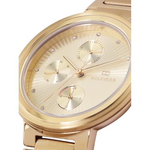Tommy Hilfiger Quartz Champagne Dial Golden Stainless Steel Strap Analog Watch for Women
