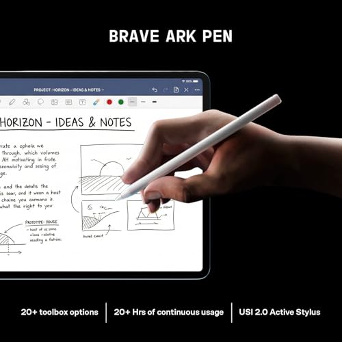Brave Ark 2-in-1 Android PC | Segment's Biggest 14,550mAh Battery | Snapdragon 8s Gen 3 | 12.95" 2.8K 144Hz | DTS Audio 8 Speakers | 12GB RAM 256GB ROM | Brave Ark Pen 20+ Functions | Galactic Blue