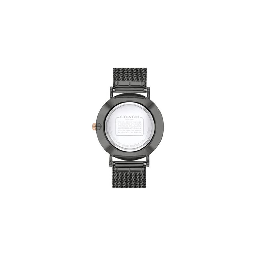 COACH Quartz Analog Grey Dial Stainless Steel Strap Watch for Women-NECO14503127W