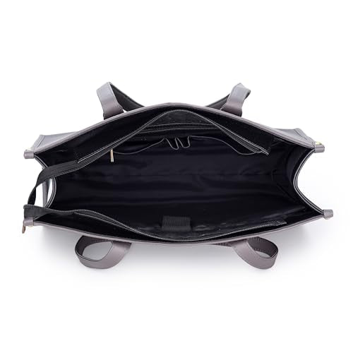 K London Vegan Leather Handbag For Women-Girls | Satchel Bag for Womens | Fit Upto 15 Inch Laptop | Shoulder Bag | Ladies Purse | Tote Bag With Top Double Handle Handbag For Women(2313) (Black)
