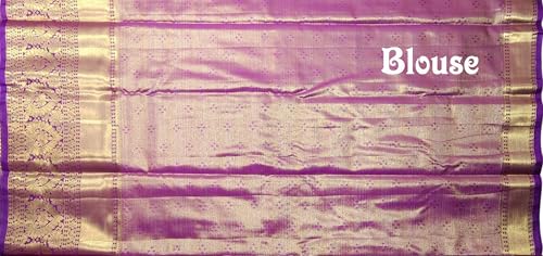 VFCollections Women's Traditional Handloom Kanchipuram Silk Pure Bridal Pattu Sarees | Rich Zari Woven Design | Unstitched Blouse (VFC516-1)
