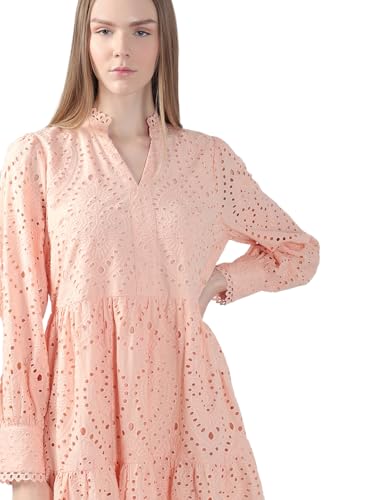 VERO MODA Women's Fit and Flare Pink Dress