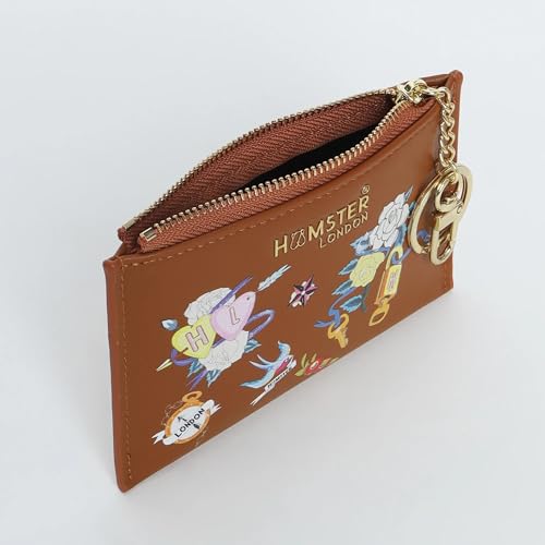 HAMSTER London Millionaire Victoria Card Case with Zip - Camel