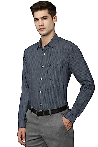 Allen Solly Men's Cotton Regular Fit Shirt (Assfqspfm52562_Navy 42)