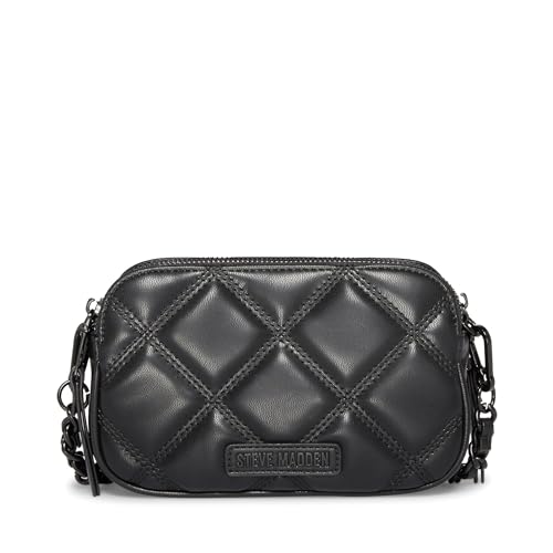 Steve Madden Daisy Women's Quilted Crossbody Bag, Black, Taille unique