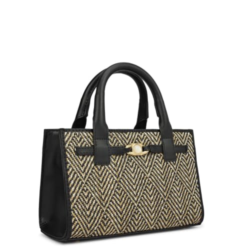 Da Milano Leather Tote Bag for Women - Black (LB-4387A-M)