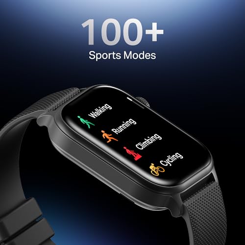 Boat Storm Infinity Plus Smartwatch with 20 Days Battery, ASAP™ Charge, 4.97 cm HD Display, Functional Crown, Multiple Sports Modes, BT Calling, SOS, IP68, Heart Rate & SpO2 Monitor (Active Black)