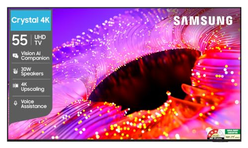 Samsung 55 inch (138cm) Crystal UHD 4K Vision AI 2026 Smart TV | 30W Speakers | 4K Upscaling | HDR10+ | 150+ Channels | 7 Years OS Upgrade | UA55UE85AHULXL