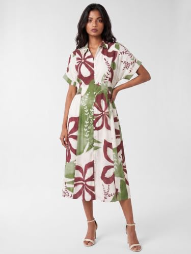 Max Women Printed Midi Dress (Green_XS)