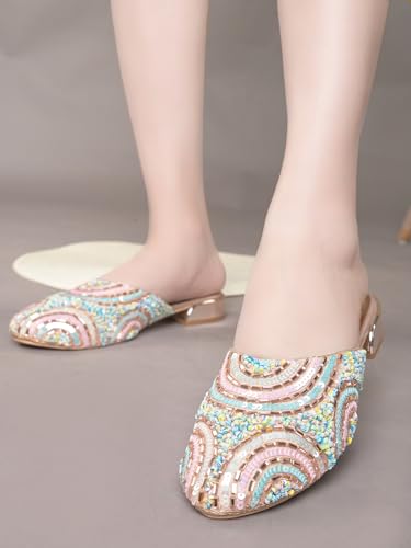pelle albero Women's Rose Gold Synthetic upper Slip-On Sandals