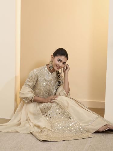 BIBA Dyed Cotton Kalidar Festive Kurta Set