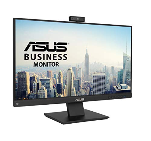 ASUS BE24EQK 23.8” Business Monitor with Webcam, 1080P Full HD IPS, Eye Care, DisplayPort HDMI, Frameless, Built-in Adjustable 2MP Webcam, Mic Array, Stereo Speaker, Video Conference