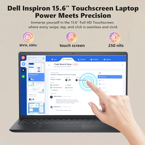 Dell 15.6'' FHD Touchscreen Laptop Computer - 13th Gen Intel 10-Core i7-1355U Processor, Numeric Keypad, HDMI, Wi-Fi 6,Win11 Pro, w/Redragon Accessoires(32GB RAM, 1TB SSD)