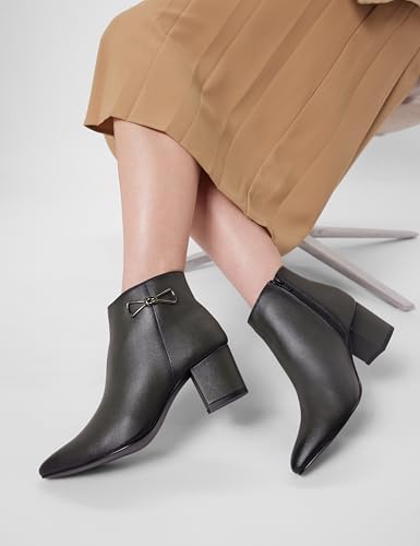 Metro Women Olive Leather Ankle Boot UK/4 EU/37 (31-81)