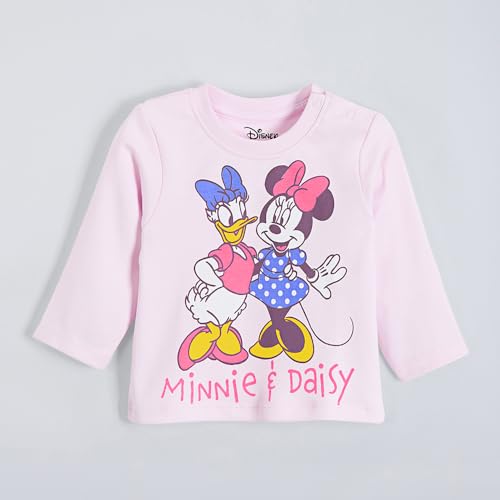 Hopscotch Girls Full Sleeves Multi 3-Pack Minnie Mouse Cotton T-shirts For Ages (3-6 Months)