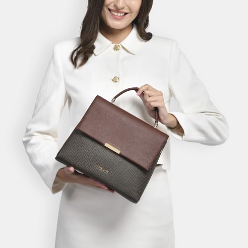 Lavie Luxe Women's Mono Marsh Satchel Bag for Women | Satchel Handbag for Work | Ladies purse | Stylish Shoulder Bag | Gift for Women