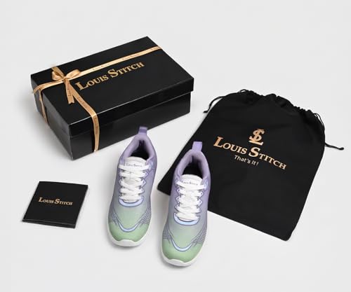 LOUIS STITCH Women’s Berry Purple Lightweight Athleisure Sport Shoes | The Athleisure Series | Ultra-Lightweight Lace-Up Shoes for Women| Perfect for Casual, Gym & Travel Wear | LSLD-AT-RF02-PR | UK-8
