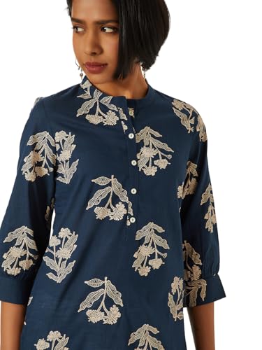 Max Women Printed Short Kurta (Blue_L)