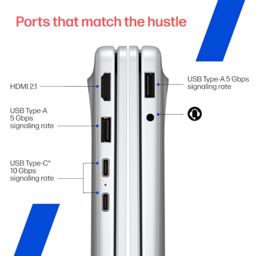 HP Omnibook 3, Snapdragon X Processor 45 Tops (8GB LPDDR5x,512GB SSD) 2K WUXGA, 14''/35.6cm, Win 11, M365*Office 24,Silver,1.42kg, hz0056QU, Lighter mini Charger, FHD IR Camera, Next Gen AI Laptop
