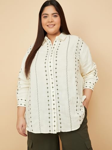 Max Women's Regular Fit Shirt (RUS13P_Ivory