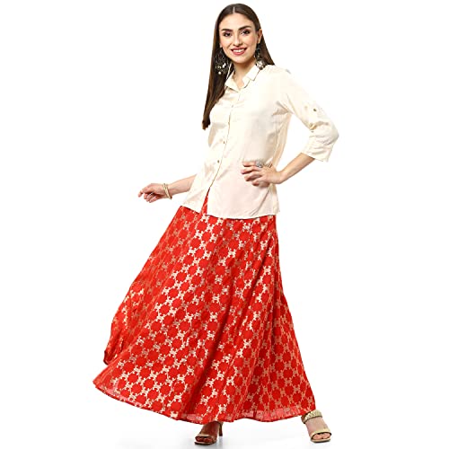 Rangriti Women's Ethnic Red Ethnic Wear Two Piece Set (Size_S)