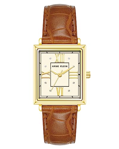 Anne Klein Women's Croco-Grain Vegan Leather Strap Watch