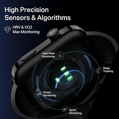 boAt Chrome Endeavour, Premium Metal Body, 1.96”(4.97cm) AMOLED Display,AI Coach Health Insights,Advanced S1 Processor,HRV,VO2 Max,Auto Watchface Refresh, Smart Watch for Men & Women (Active Black)