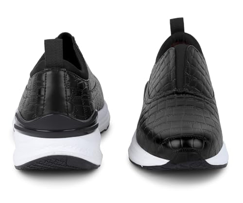 LOUIS STITCH Men's Sneakers Shoes Casual Sneaker for Men Patina Finish Cushion Sole Breathable Inner-Black (CCELJB) (Size- 6UK)
